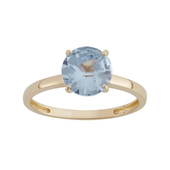 Designs by Gioelli Lab-Created Aquamarine 10k Gold Ring