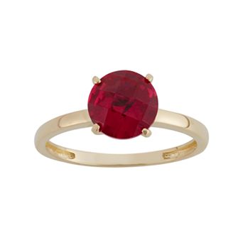 Designs by Gioelli Lab-Created Ruby 10k Gold Ring