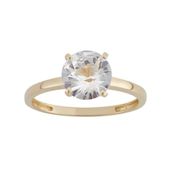 Designs by Gioelli Lab-Created White Sapphire 10k Gold Ring