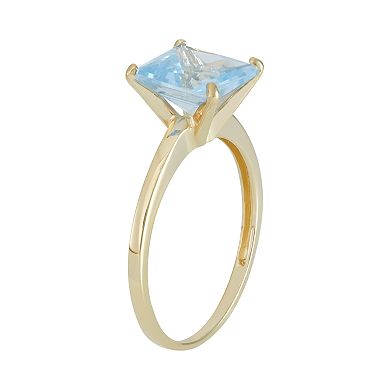 Designs by Gioelli Lab-Created Aquamarine 10k Gold Ring