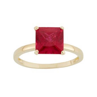 Designs by Gioelli Lab-Created Ruby 10k Gold Ring