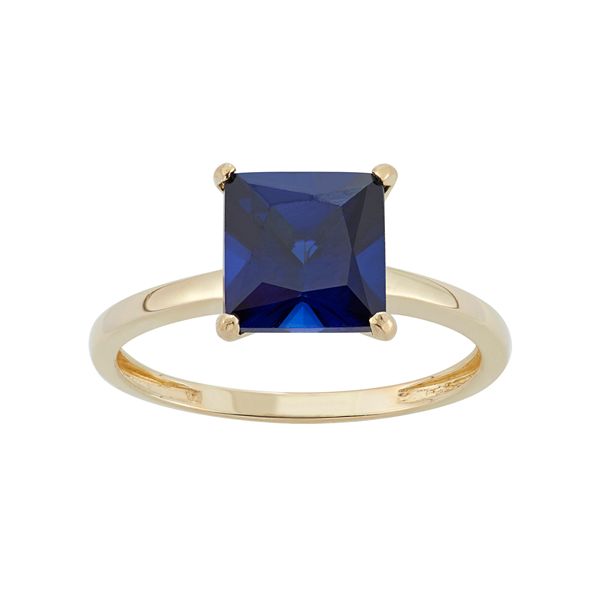 Designs by Gioelli Lab-Created Sapphire 10k Gold Ring