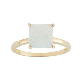 Designs by Gioelli Lab-Created Opal 10k Gold Ring