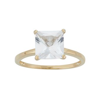 Designs by Gioelli Lab-Created White Sapphire 10k Gold Ring