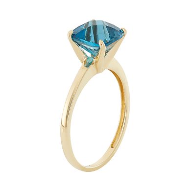 London Blue Topaz 10k Gold Ring