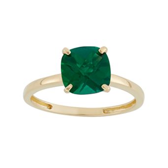 Designs by Gioelli Lab-Created Emerald 10k Gold Ring