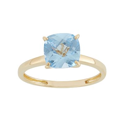 Designs by Gioelli Lab Created Aquamarine 10k Gold Ring