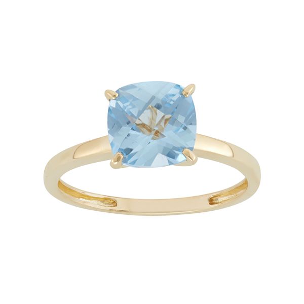 Designs by Gioelli Lab-Created Aquamarine 10k Gold Ring