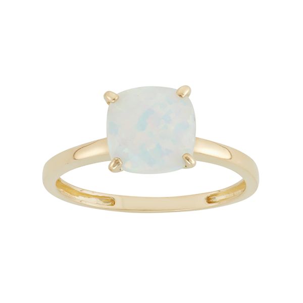 Designs by Gioelli Lab-Created Opal 10k Gold Ring