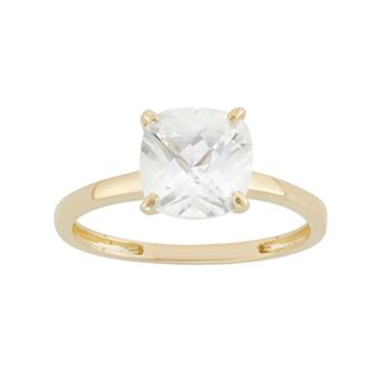 Designs by Gioelli Lab-Created White Sapphire 10k Gold Ring