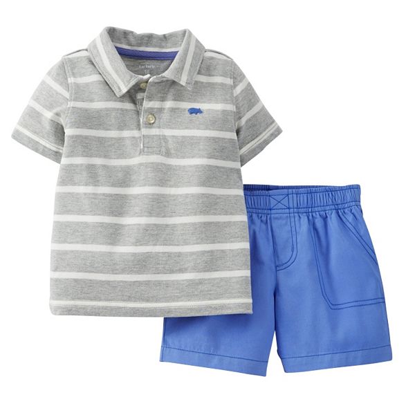 Baby Boy Carter's Striped Polo Shirt & Shorts Set