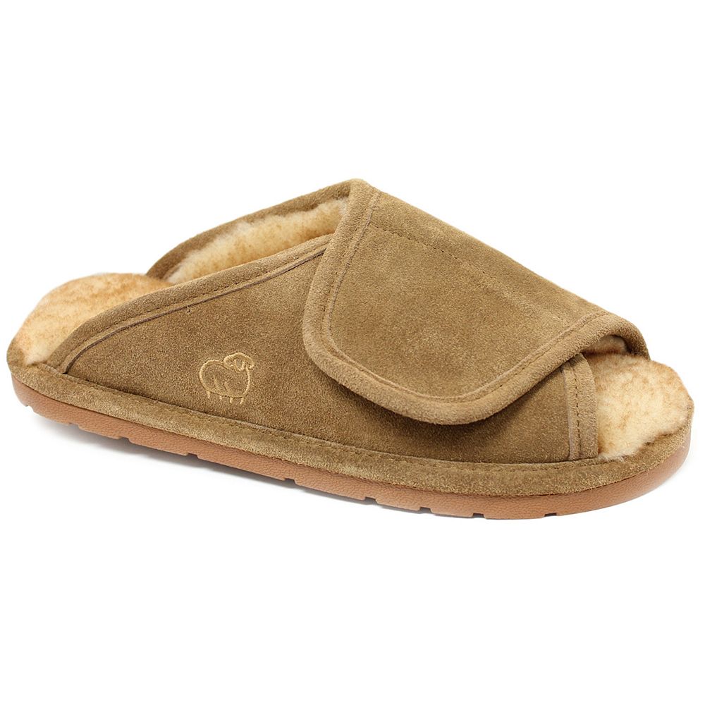 New in box Aussie Merino wool suede upper men\'s slippers size M9 mens emu slippers products for sale | eBay main image 2