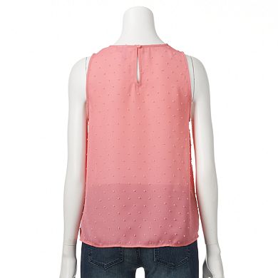 ELLE™ Floral Ruffle Chiffon Tank - Women's