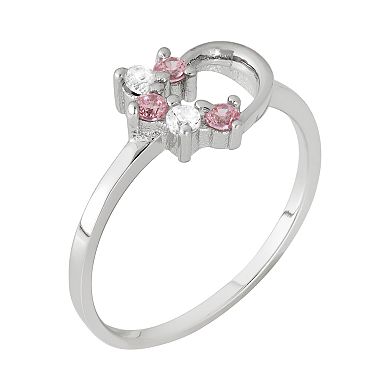 Junior Jewels Cubic Zirconia Sterling Silver Heart Ring - Kids