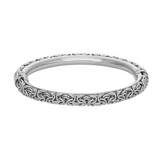 Jordan Blue Sterling Silver Byzantine Bangle Bracelet