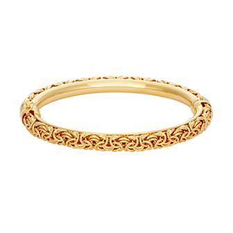 Jordan Blue 14k Gold Over Silver Byzantine Bangle Bracelet