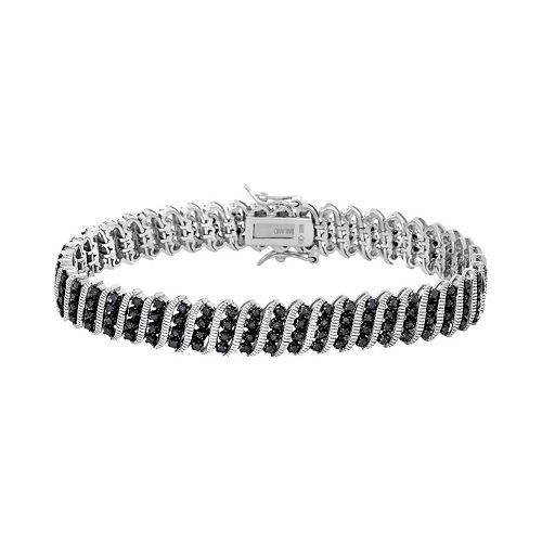 1 Carat T.W. Black Diamond Sterling Silver Bracelet