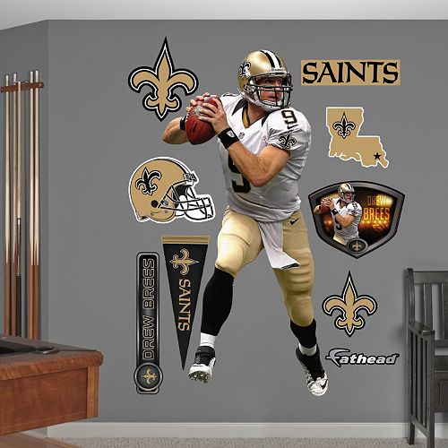 New Orleans Saints Drew Brees Away Wall Decals by Fathead