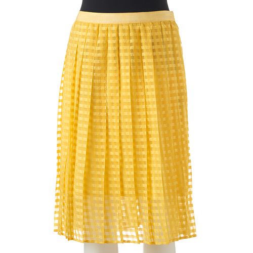 ELLE™ Checkered Midi Organza Skirt - Women's