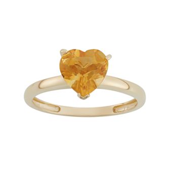 Designs by Gioelli Citrine 10k Gold Heart Ring