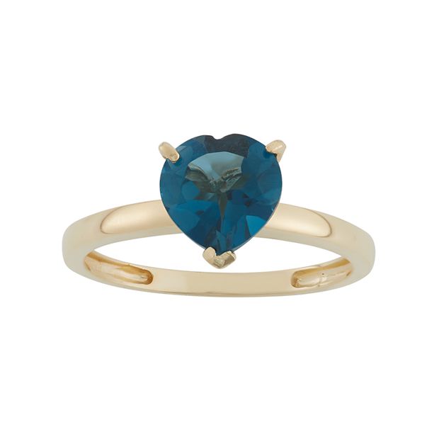 10k shops gold with topaz heart ring