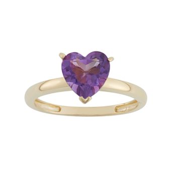 Designs by Gioelli Amethyst 10k Gold Heart Ring
