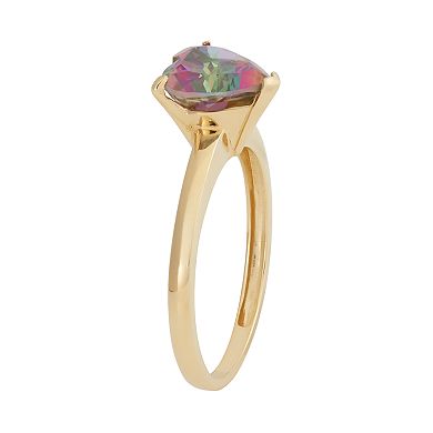 Mystic Topaz 10k Gold Heart Ring