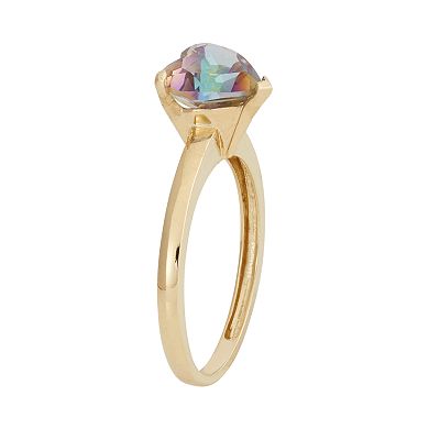 Mystic Topaz 10k Gold Heart Ring