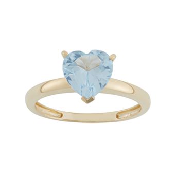 Designs by Gioelli Lab-Created Aquamarine 10k Gold Heart Ring