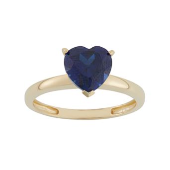 Designs by Gioelli Lab-Created Sapphire 10k Gold Heart Ring