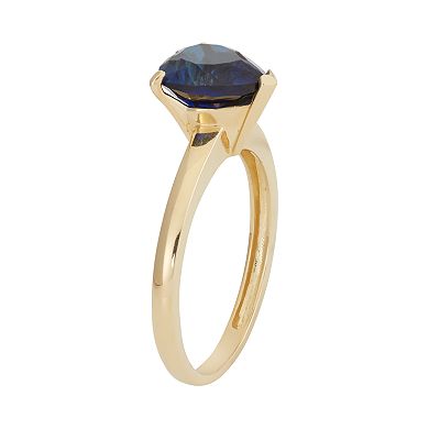 Lab-Created Sapphire 10k Gold Heart Ring