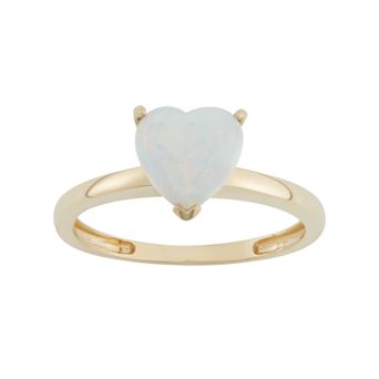Designs by Gioelli Lab-Created Opal 10k Gold Heart Ring
