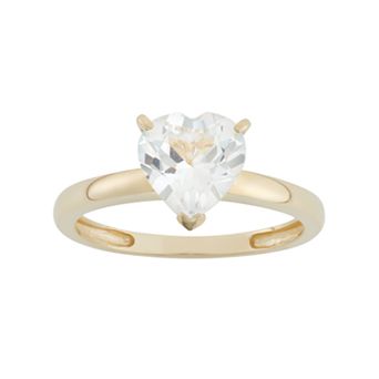 Designs by Gioelli Lab-Created White Sapphire 10k Gold Heart Ring