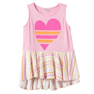 Toddler Girl Design 365 High-Low Sequin Heart Tunic