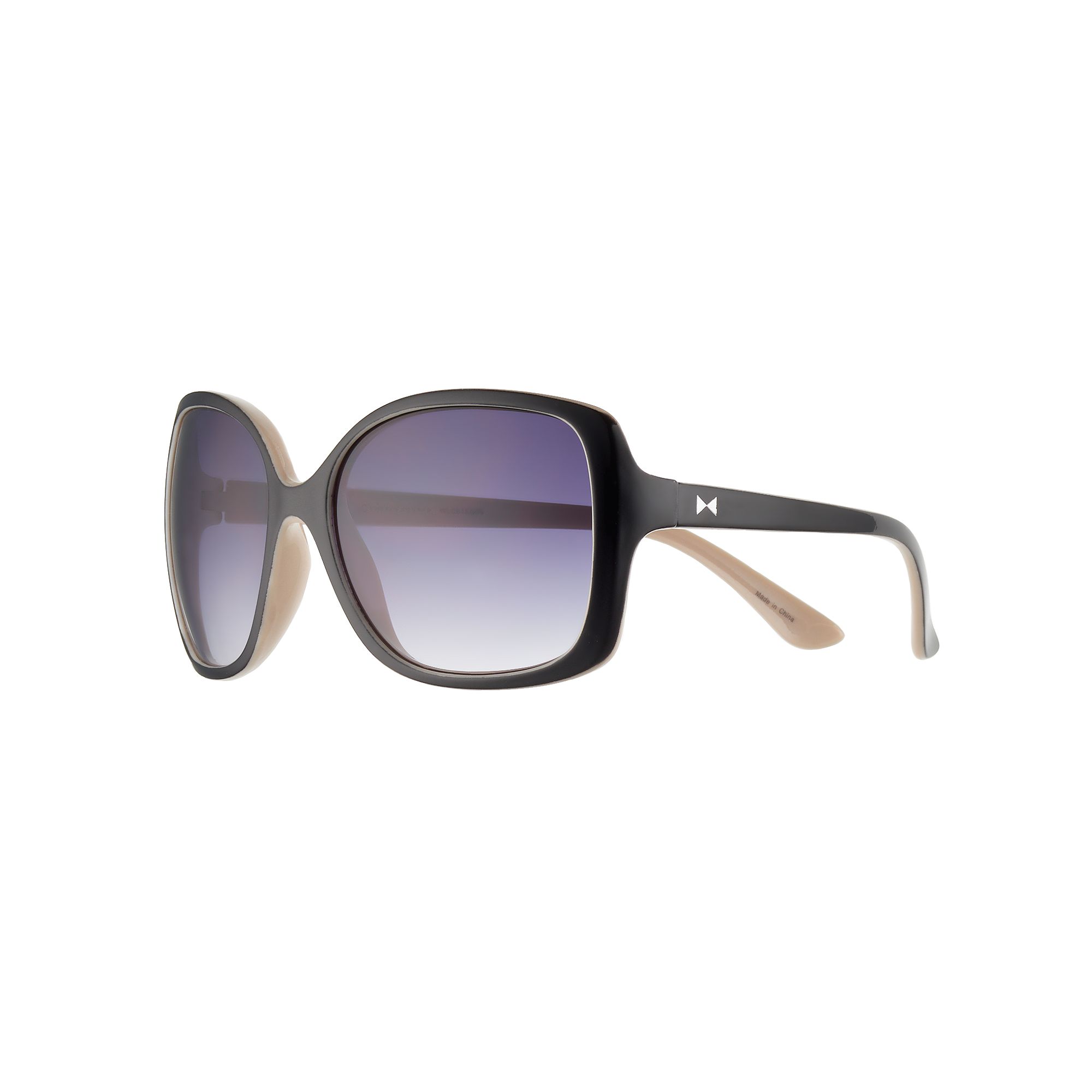 LC Lauren Conrad Cellarz Two-Tone Oversized Square Sunglasses, Black