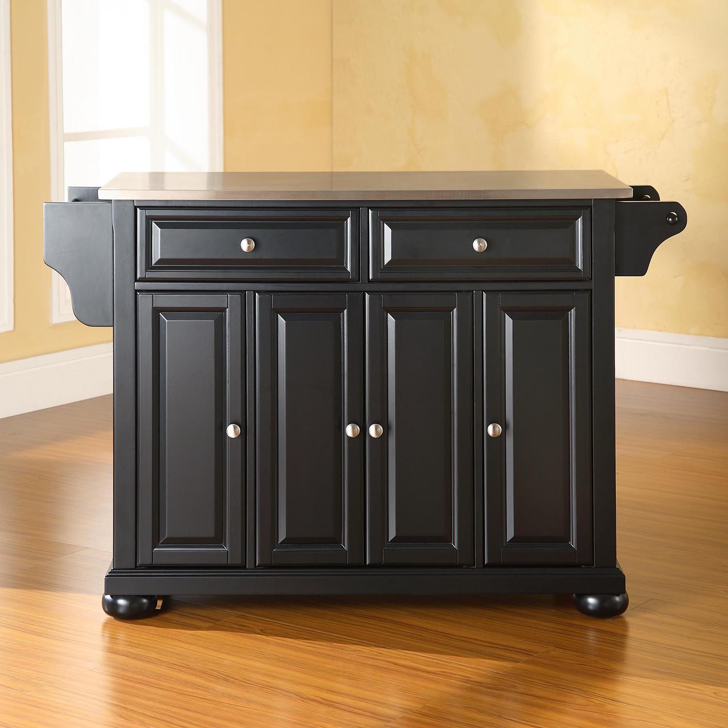 Crosley Furniture Alexandria Steel Top Kitchen Island   2061117 Black