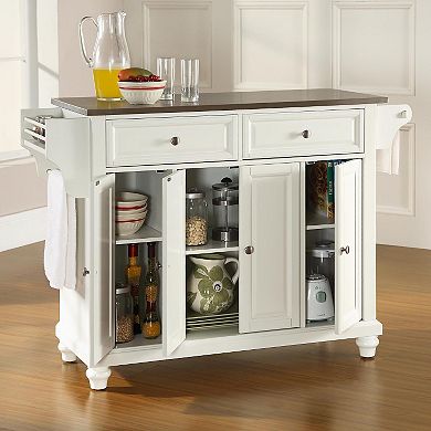 Crosley Furniture Cambridge Wide Stainless Steel Top Kitchen Island