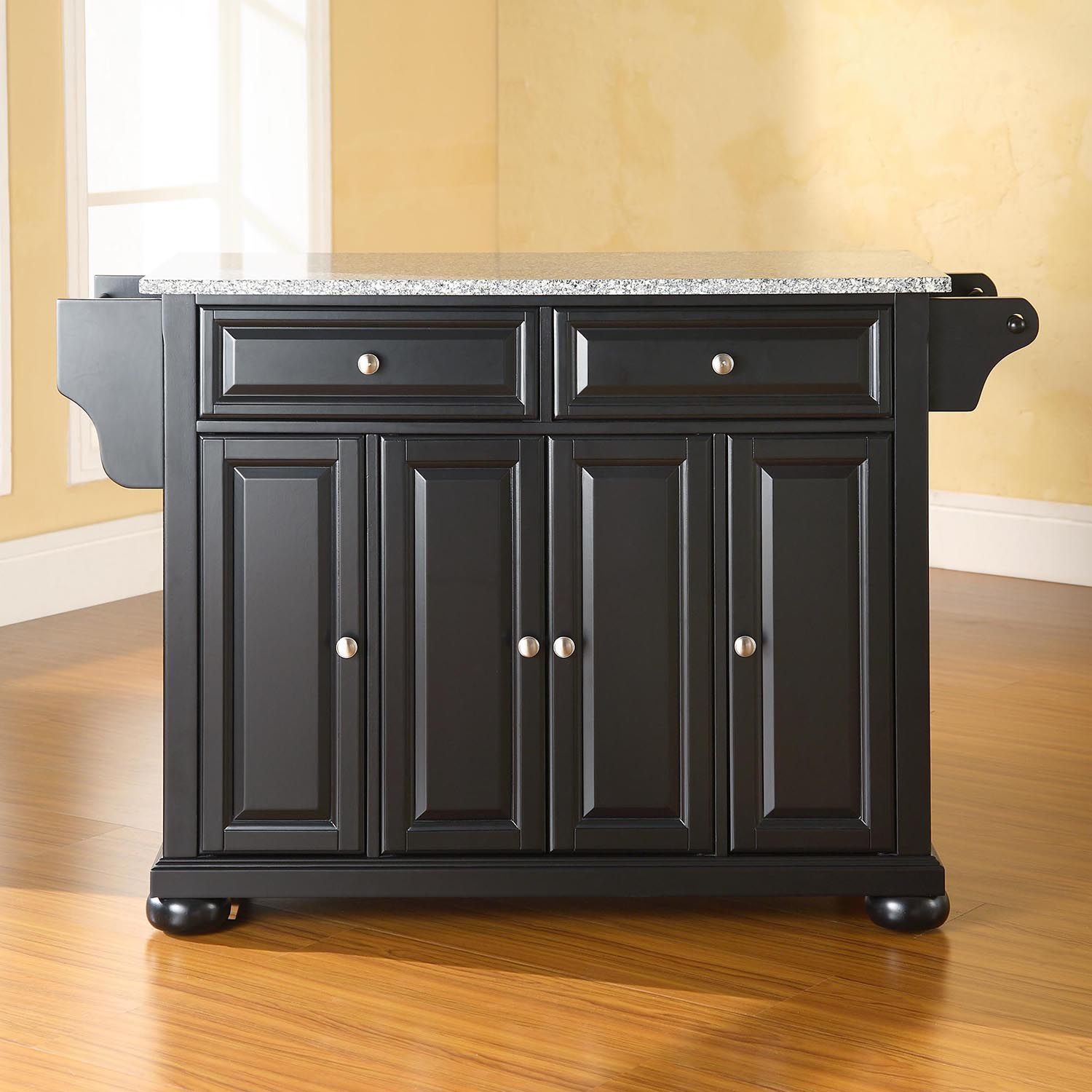 Crosley Furniture Alexandria Granite Kitchen Island   2061735 Black