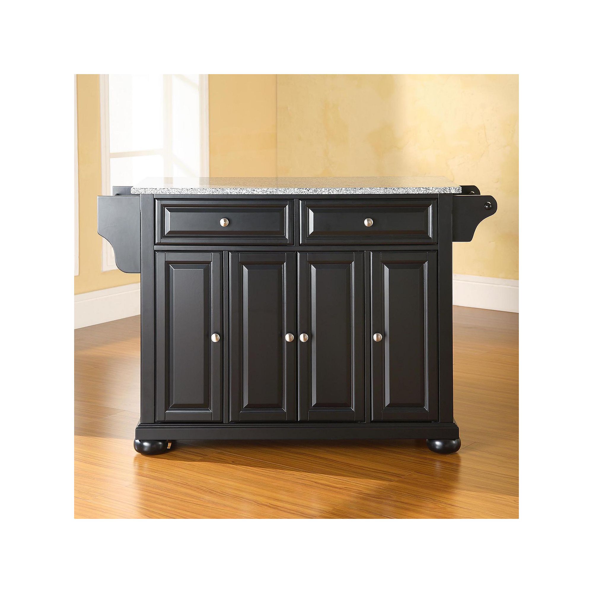 Crosley Alexandria Granite Kitchen Island, Black