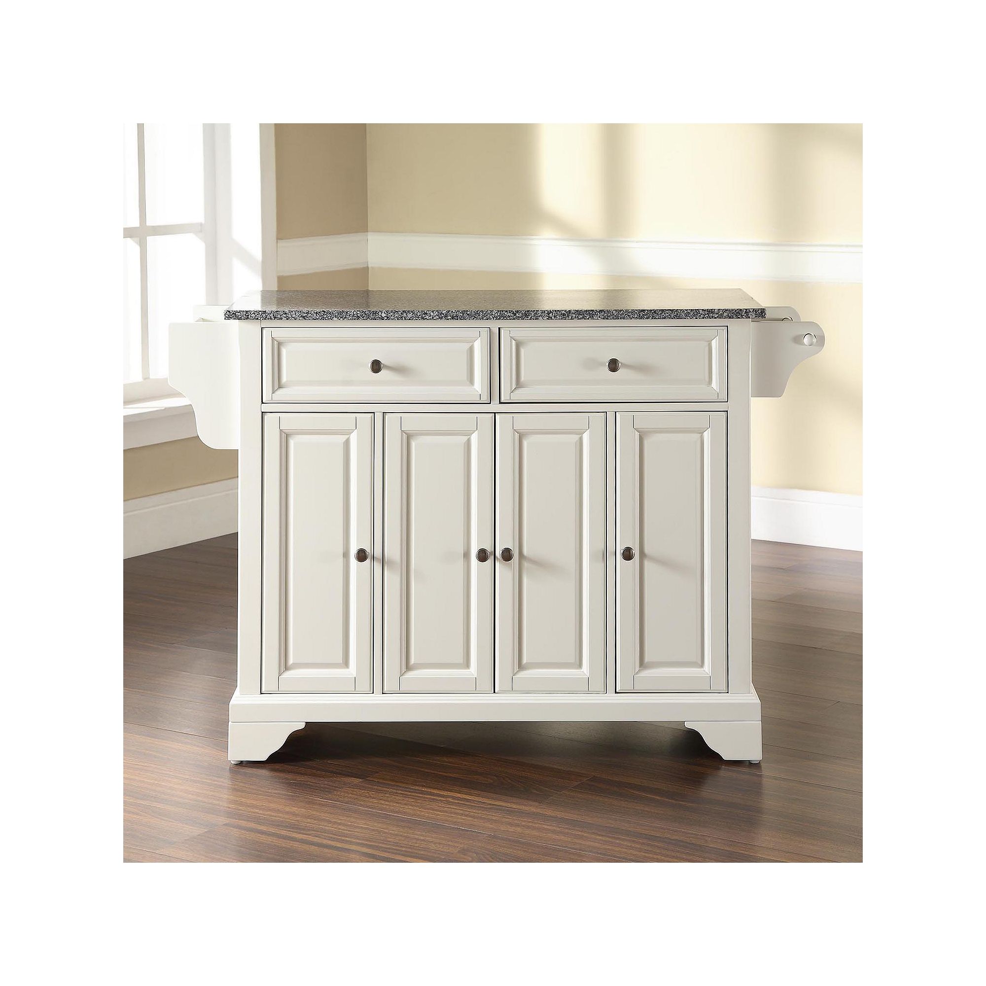 Crosley Lafayette Granite Kitchen Island, White