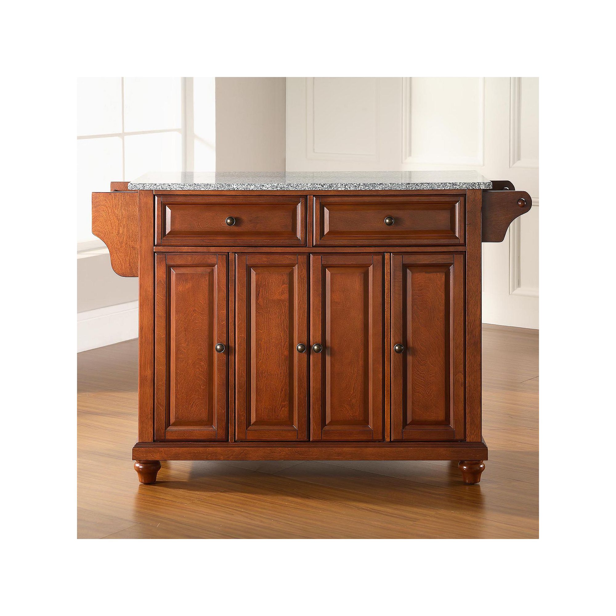 Crosley Cambridge Gray Granite Kitchen Island, Red