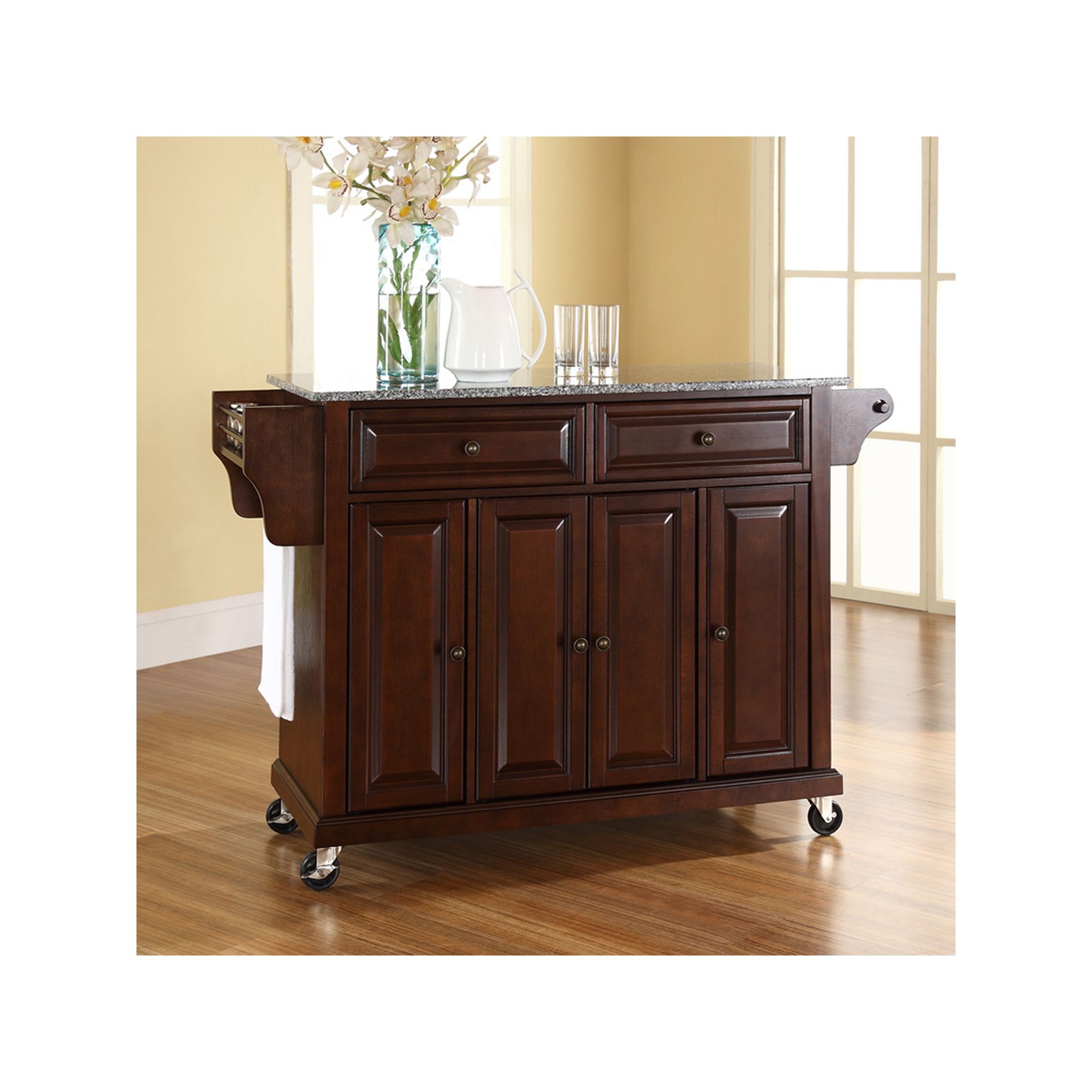 Crosley Furniture Granite Kitchen Cart, Brown