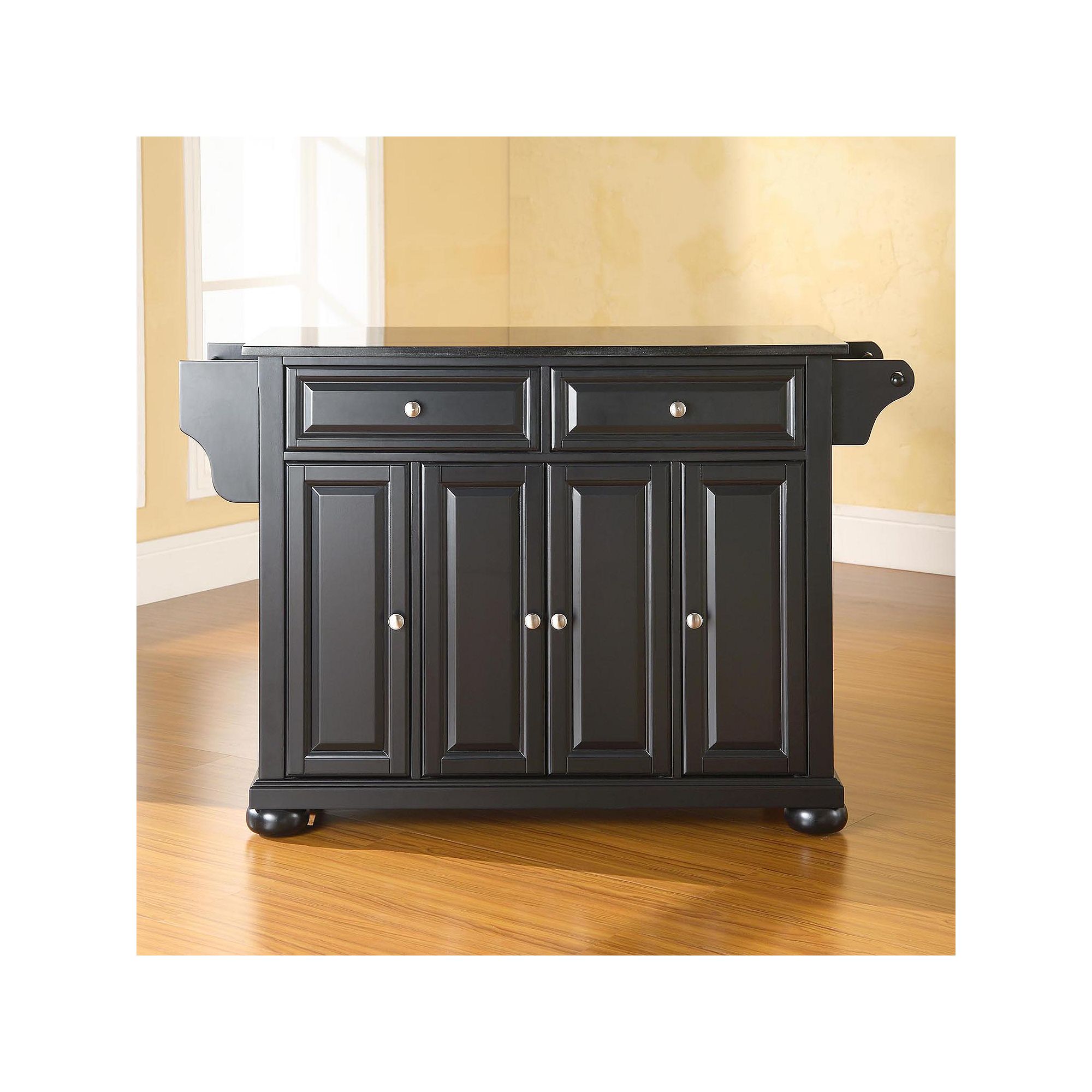 Crosley Alexandria Black Granite Kitchen Island