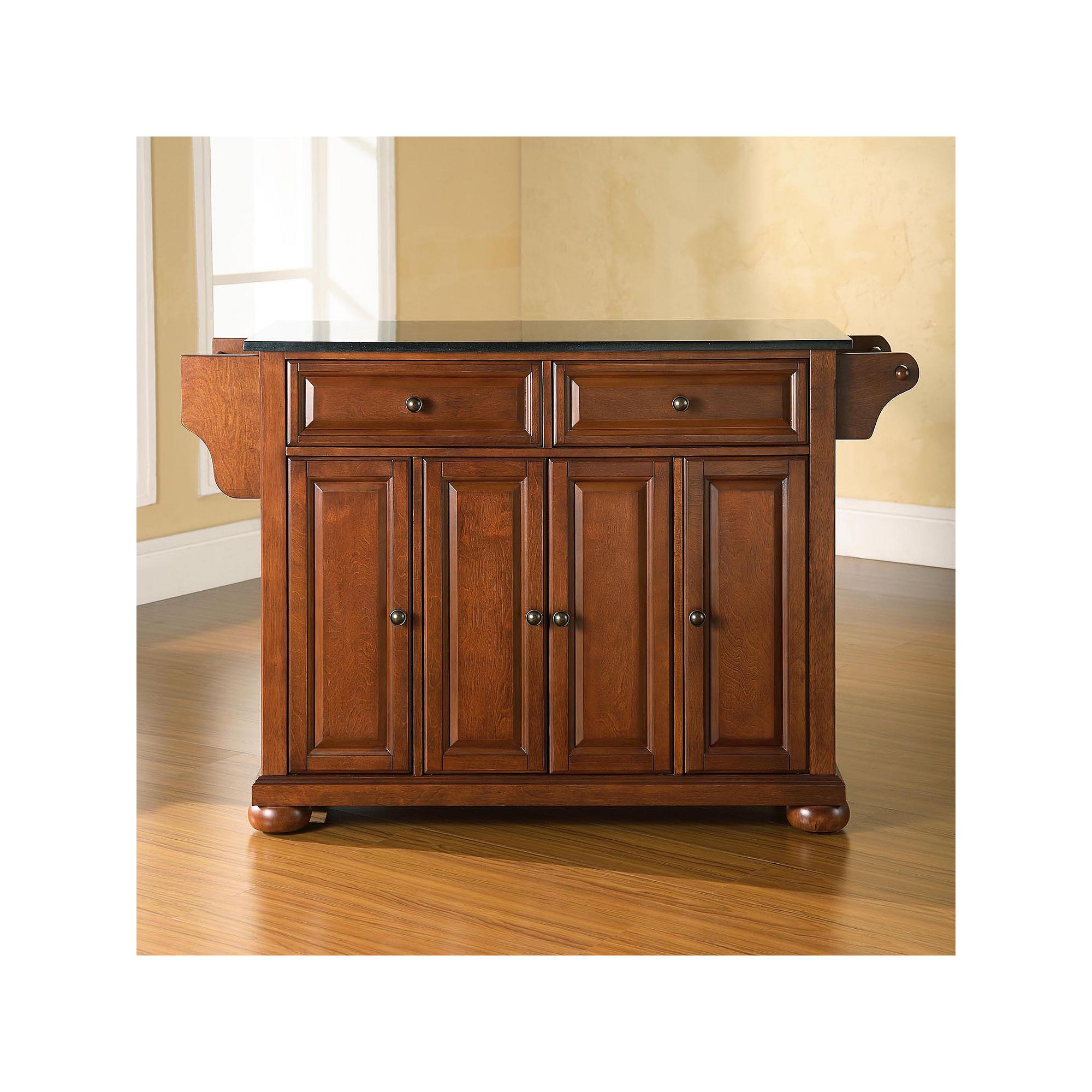 Crosley Alexandria Black Granite Kitchen Island, Red