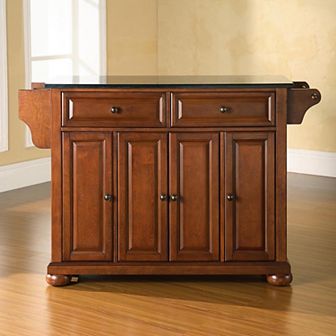 Crosley Alexandria Black Granite Kitchen Island