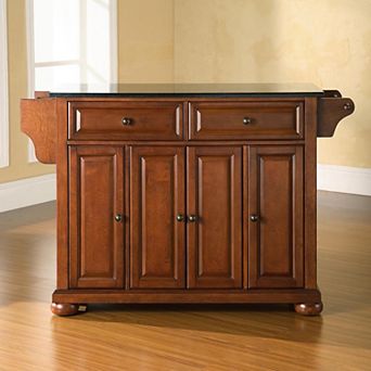 Crosley Alexandria Black Granite Kitchen Island