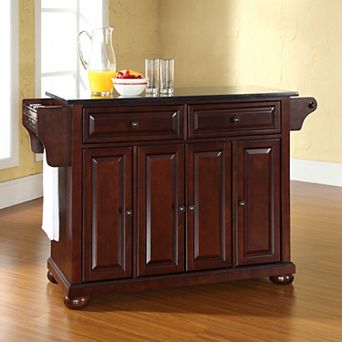 Crosley Alexandria Black Granite Kitchen Island