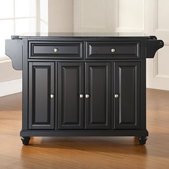 Crosley Cambridge Black Granite Kitchen Island