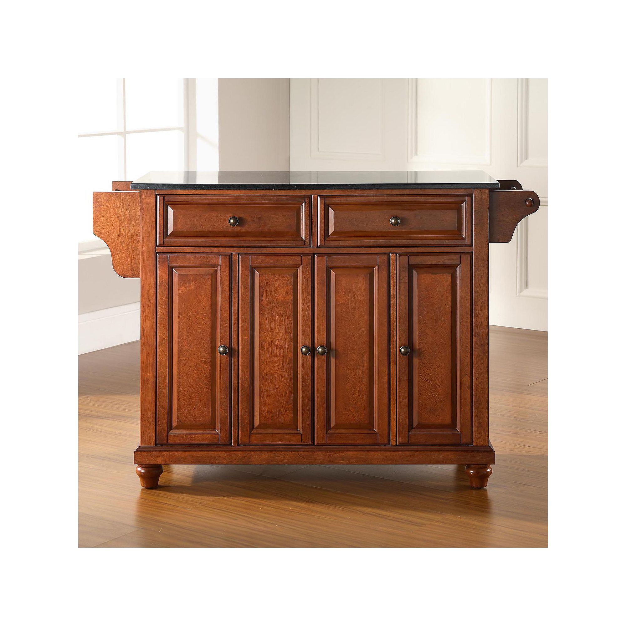 Crosley Cambridge Black Granite Kitchen Island, Red