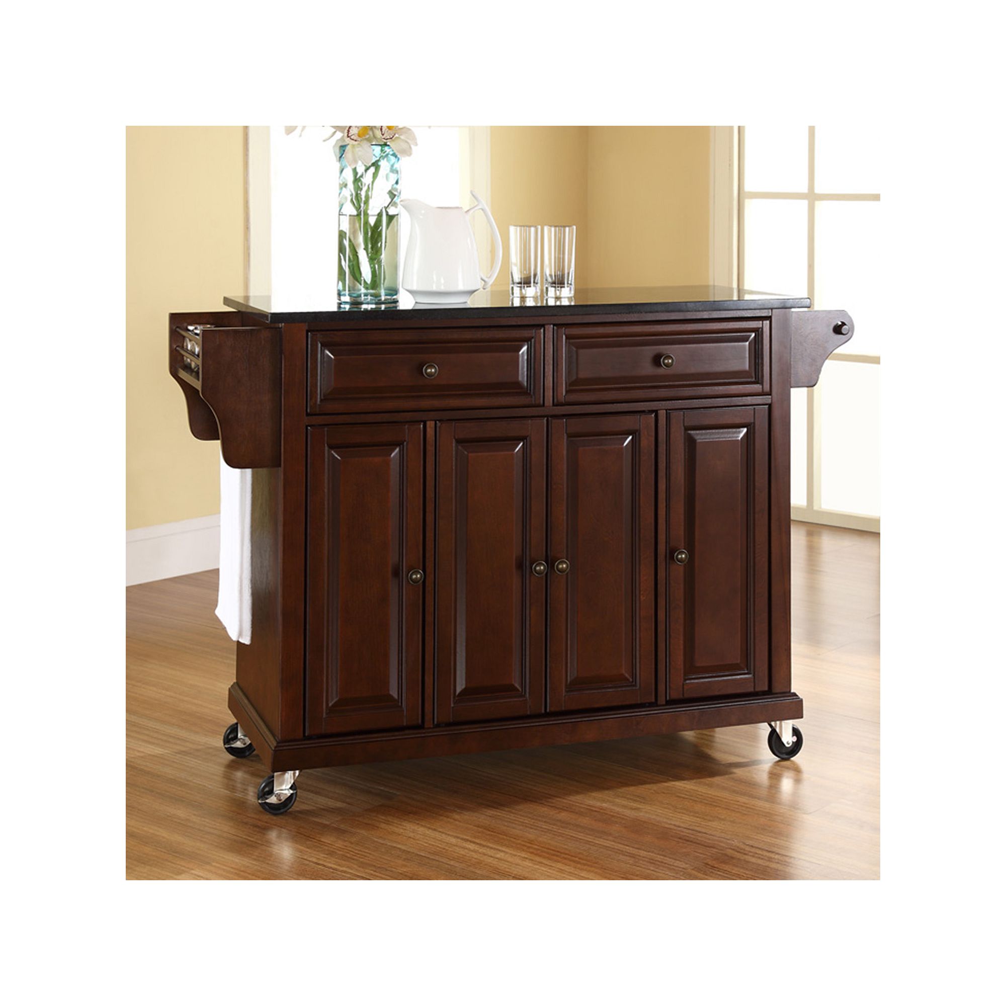 Crosley Granite Kitchen Cart, Brown